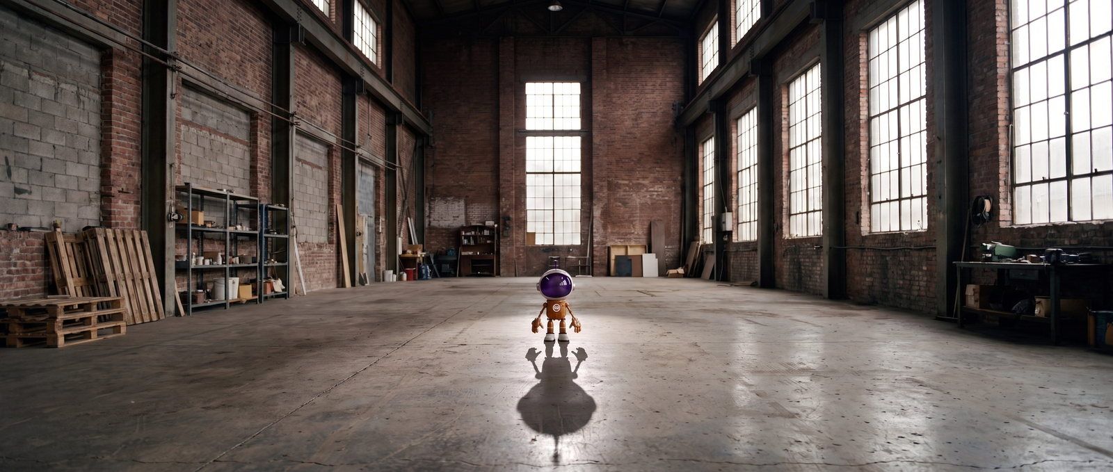 WonderBot alone in the studio